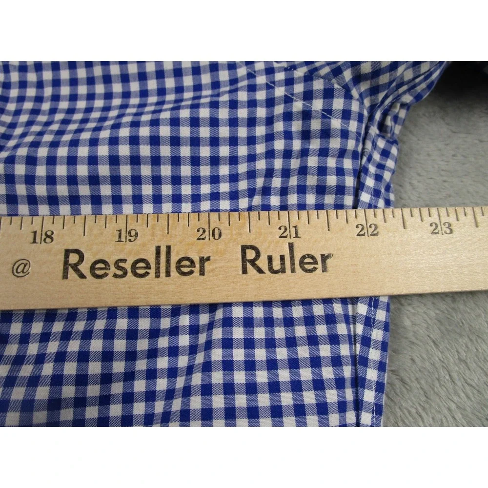Banana Republic Shirt Mens Large Blue Plaid Grant Button‎ Down Long Sleeve A3
